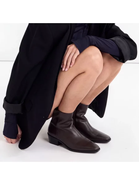Buty do kostki Scarosso skórzane brązowe