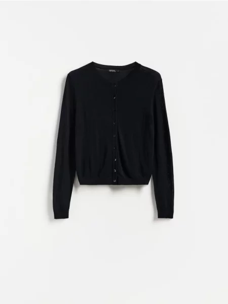 Reserved Cardigan cu adaos de lână negru