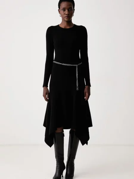 MICHAEL Michael Kors rochie tricotată cu lână negru