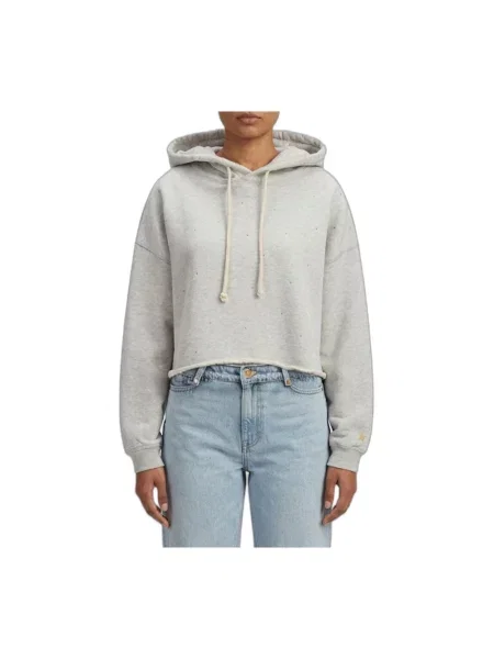 Bluza z kapturem Golden Goose z kapturem o skróconej długości szara
