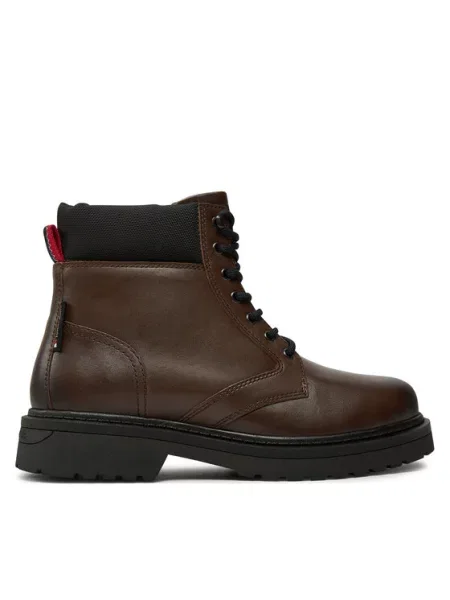 Tommy Jeans Pohodni čevlji Tjm Lace Up Boot rjava