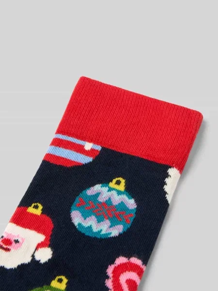 Skarpety z elastycznej mieszanki bawełny Happy Socks granatowe
