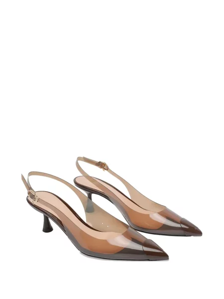 Pantofi cu toc Gianvito Rossi transparente slingback maro