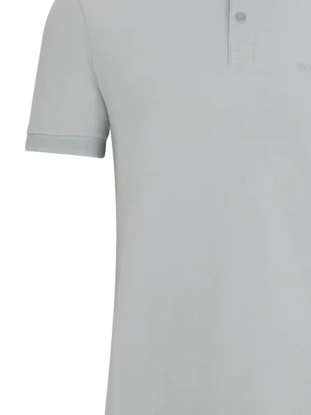 Tricou polo Boss cu broderie gri