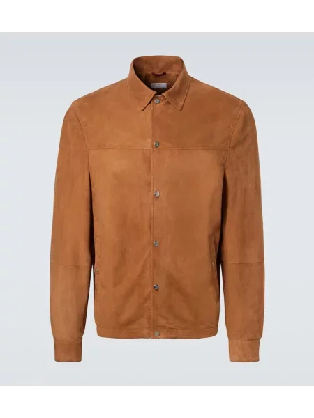 Semišová bunda Brunello Cucinelli hnědá