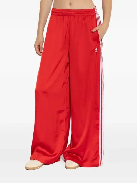 Pantaloni Adidas cu model leopard din jerseu roșu