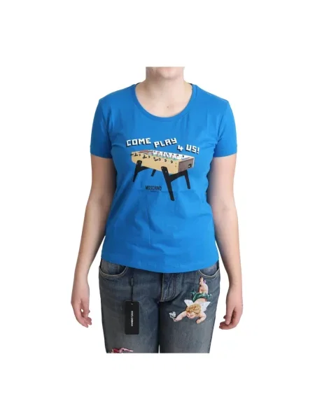 Koszulka Moschino z krótkim rękawem niebieska