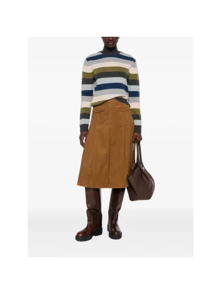 Spódnica midi Tory Burch brązowa