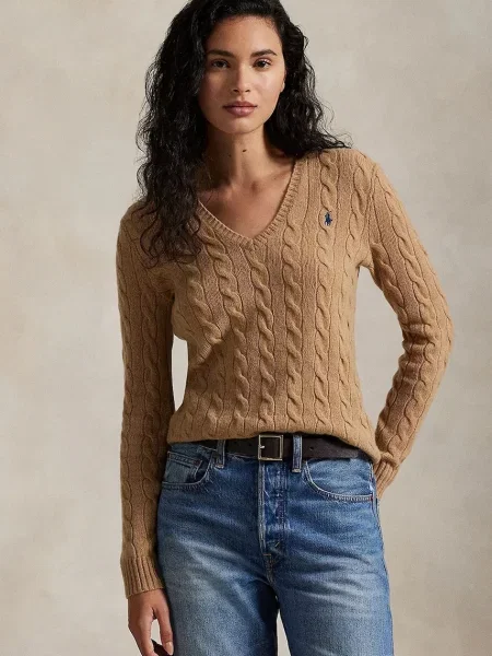 Polo Ralph Lauren pulover pentru femei din lână bej