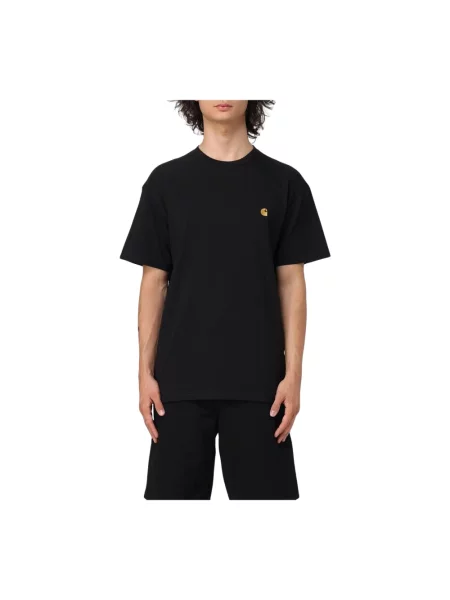 Carhartt Wip Koszulki Mężczyzna S Koszulka z Haftowanym Logo Carhartt Work In Progress czarny