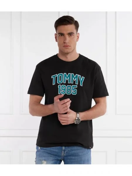 Tommy Jeans Tricou varsity negru