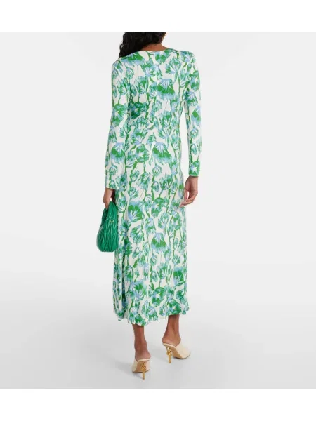 Rochie midi Diane Von Furstenberg cu imagine până la genunchi de costum verde