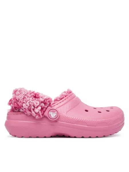 Natikači Crocs Classic Fleece Lined Clog K roza