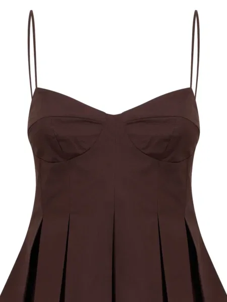 Top Clea plisowany brązowy