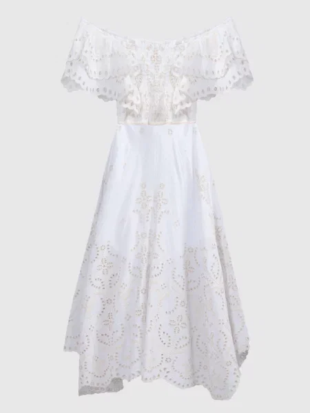 Сукня міді Sheen з вишивкою Charo Ruiz біла