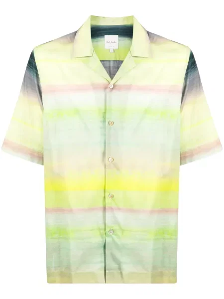 Pruhovaná krátká košile Paul Smith zelená