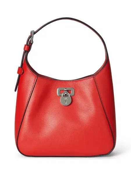 Lauren Ralph Lauren torebka skórzana pomarańczowy czerwona