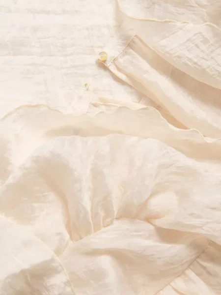 Reserved Блузка з оборками кремовий 