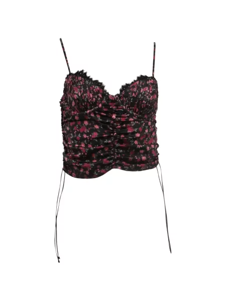 Top For Love And Lemons s cvjetnim printom crna