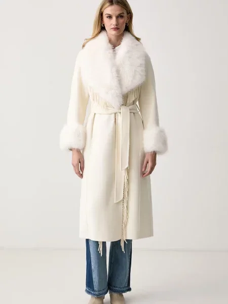 Marciano by Guess płaszcz z wełną NEW LILIANA beżowy