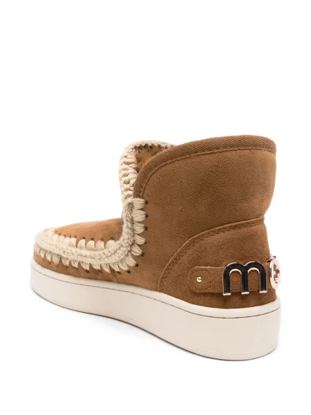 Botine Mou din piele de căprioară maro