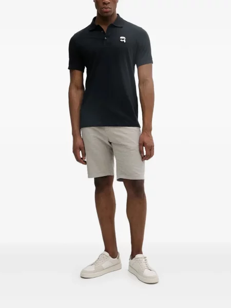 Tricou polo Karl Lagerfeld cu autograf negru