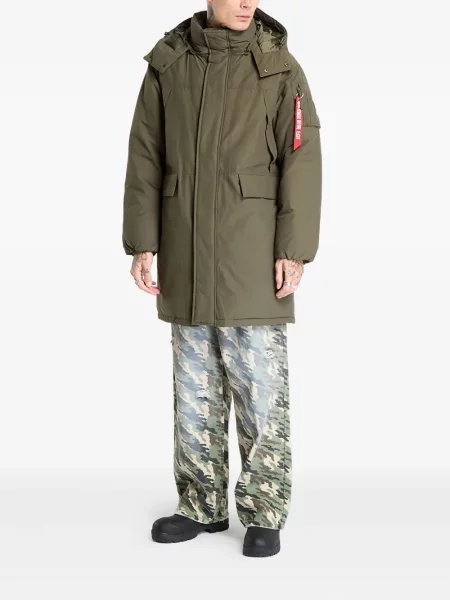 Parka Alpha Industries s kapucí zelená