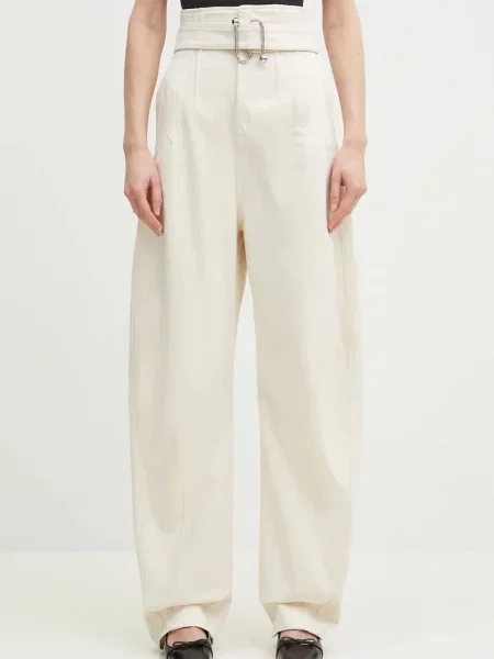 Sportmax jeans Glauco femei high waist bej