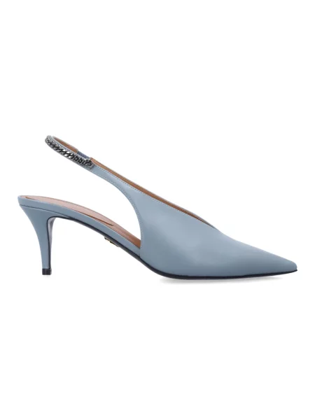 Czółenka Stella Mccartney z otwartą piętą niebieska