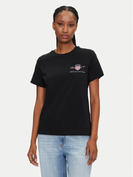 Gant Tricou Bisiklet Yaka negru