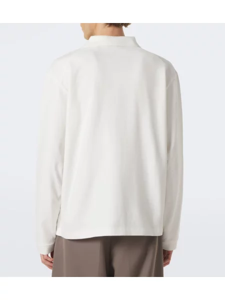 Tricou polo Studio Nicholson din jerseu alb