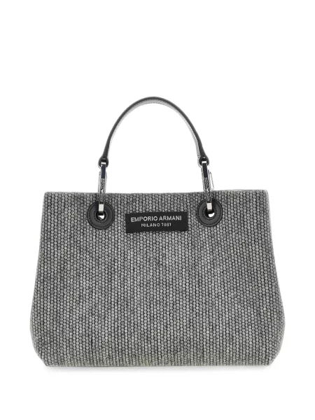 Shopper kabelka Emporio Armani s autogramem šedá