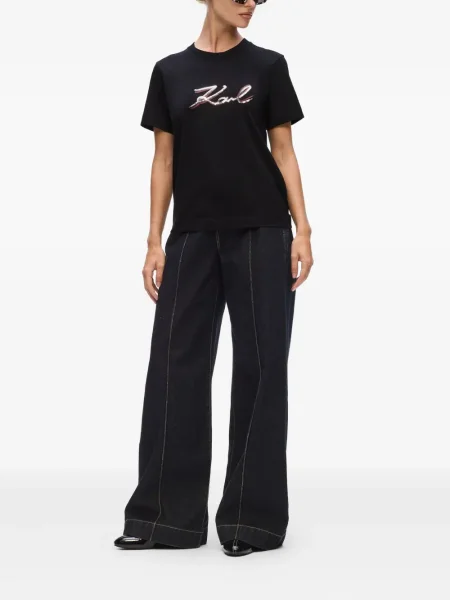 Tricou Karl Lagerfeld cu paiete negru