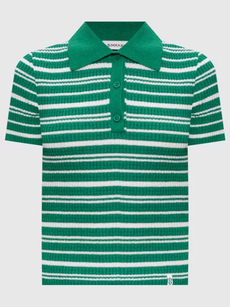 Поло Simkhai в полоску зеленое