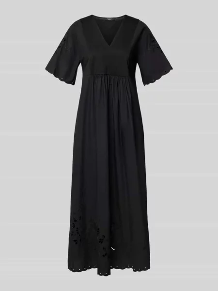 Zwiewna sukienka casual z czystej bawełny model TARTUFO' Weekend Max Mara czarna