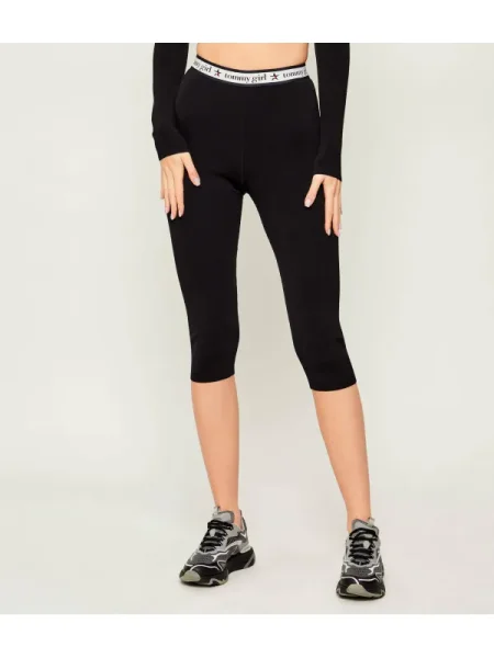 Tommy Jeans Leggings / alb negru
