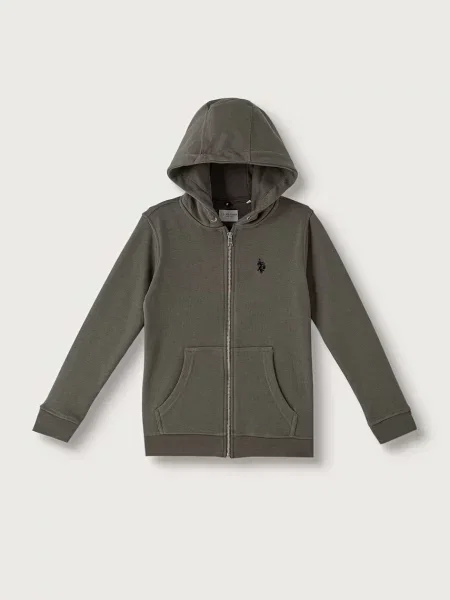 U.S. Polo Assn. кофта на застібці з капюшоном дитяча з бавовною