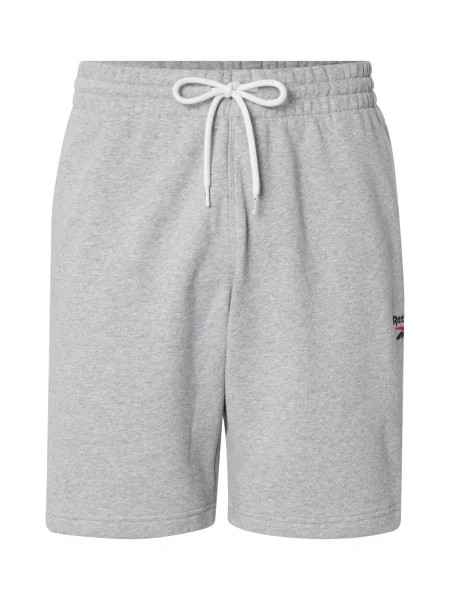 Pánske tréningové šortky Reebok Identity Small Logo Fleece medium grey heather/vector red sivá