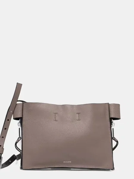 Torebka Allsaints zamszowa brązowa