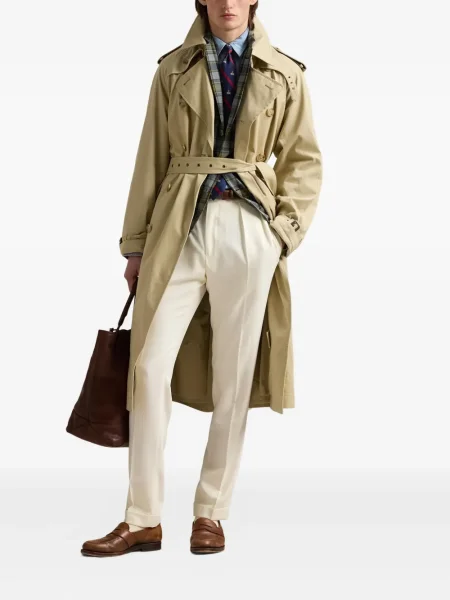 Πλεκτή μακρύς φόρεμα σε στυλ πουκάμισου Polo Ralph Lauren με halter λαιμόκοψη λευκό