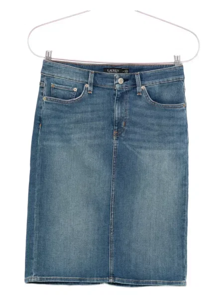 Fustă din denim Lauren Ralph Lauren albastru
