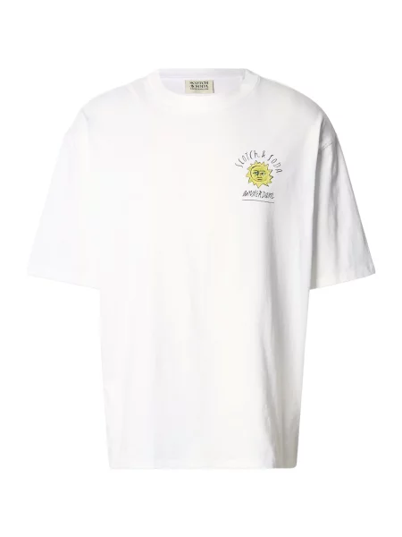 SCOTCH & SODA Tricou albastru deschis / galben / portocaliu închis alb