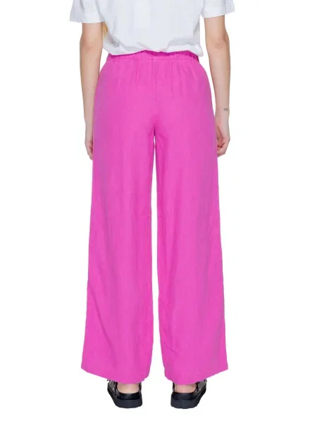 Lniane spodnie Only białe