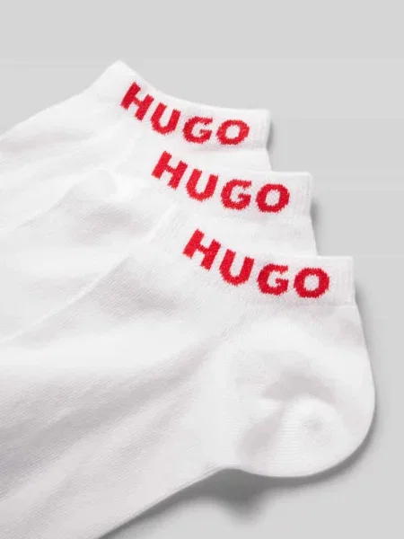 Skarpety z nadrukiem z logo w zestawie 3 szt. Hugo białe