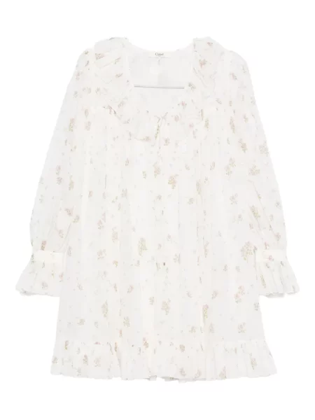 Sukienka mini Chloe w kwiatki z nadrukiem garniturowa biała