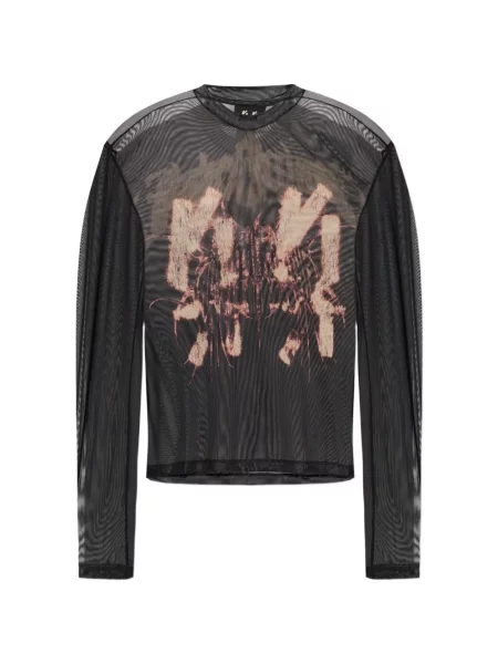 Lung tricou 44 Label Group cu imagine negru