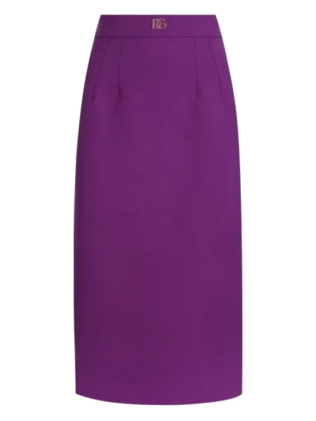 Fustă midi Dolce & Gabbana de lână până la genunchi violet