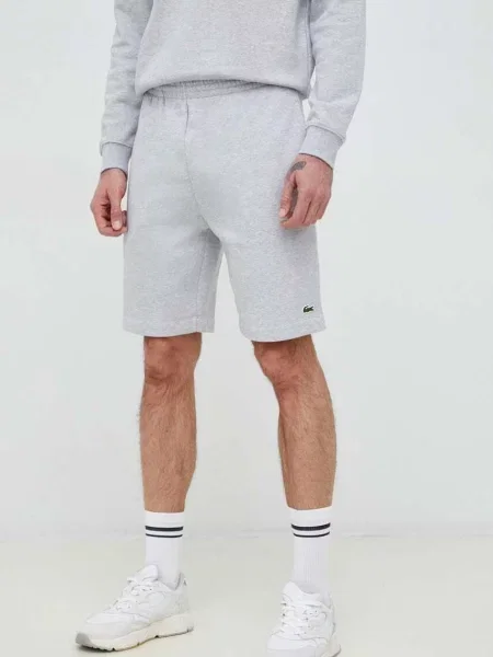 Lacoste teplákové šortky s bavlnou šedé
