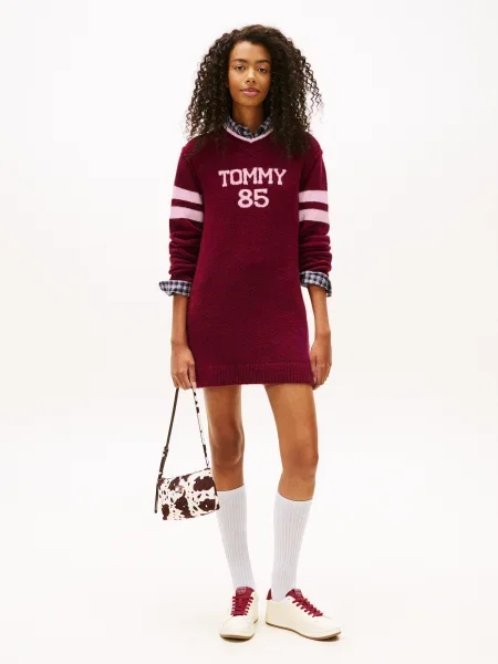 Tommy Jeans Rochie tricotat mov orhidee / mov zmeură
