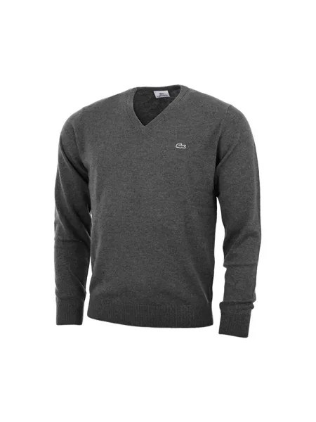 Sweter Lacoste wełniany szary
